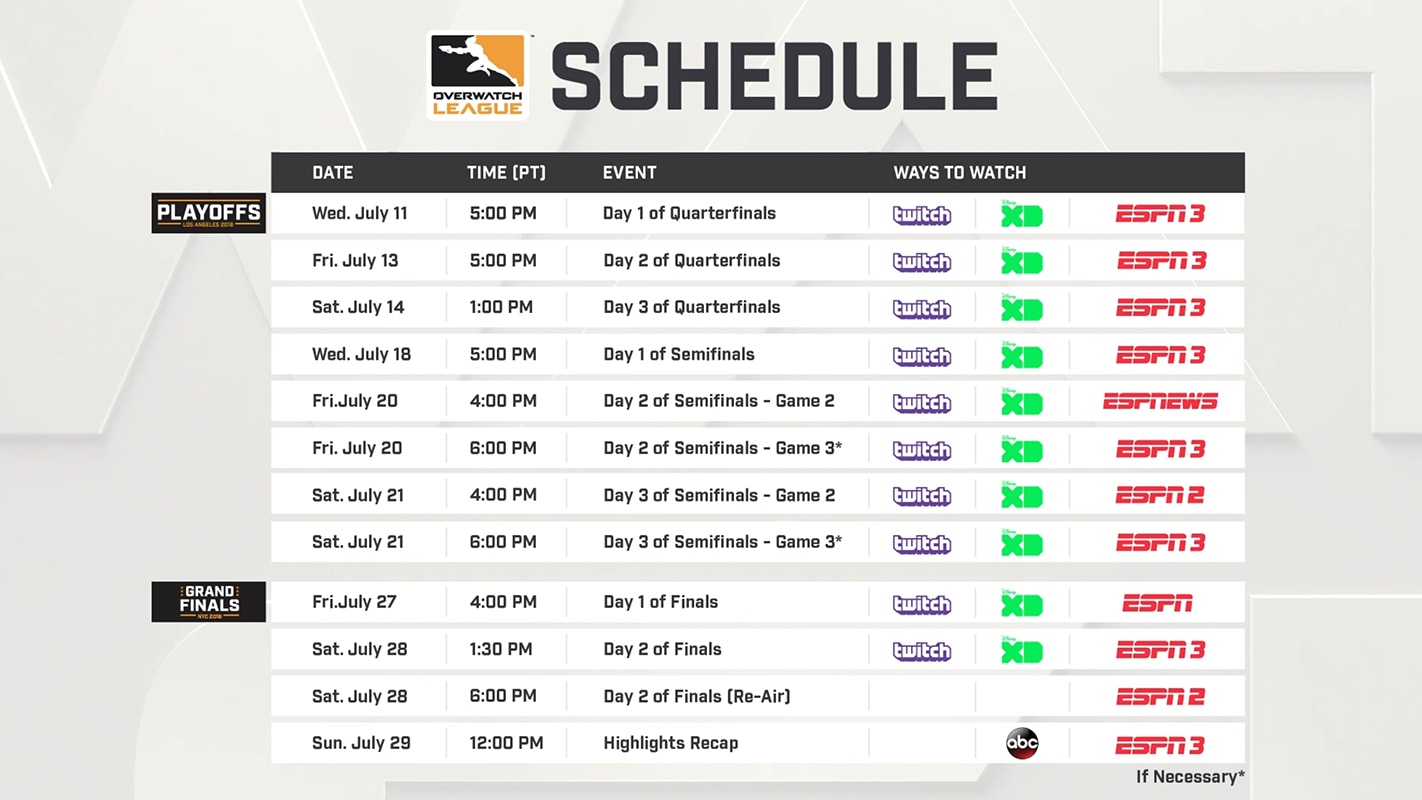 Overwatch League Schedule Telegraph