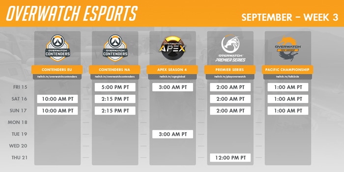 September Overwatch Esports Calendar - News - Overwatch